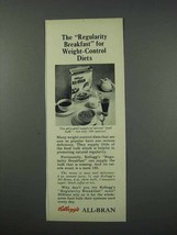 1961 Kellogg&#39;s All-Bran Cereal Ad, Regularity Breakfast - £14.78 GBP