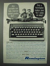 1961 Remington Monarch Typewriter Ad - A's Come Easy - $18.49