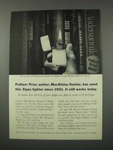 1961 Zippo Cigarette Lighter Ad - MacKinlay Kantor - $18.49
