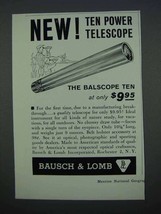 1962 Bausch &amp; Lomb Balscope Ten Ad - 10x Telescope - £14.74 GBP