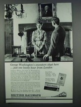 1962 British Railways Ad - George Washington Ancestors - £14.72 GBP