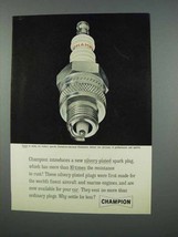 1962 Champion Spark Plug Ad - Silvery-Plated - £14.78 GBP