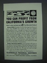 1962 Glendale Federal Savings Ad - You Can Profit - £14.54 GBP