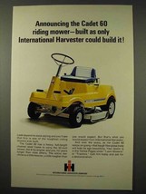 1968 International Harvester Cadet 60 Riding Mower Ad - £14.78 GBP