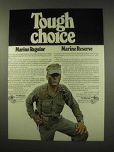 1976 U.S. Marines, Marine Reserve Ad - Tough Choice - £14.77 GBP