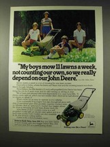 1980 John Deere 21-inch Mower Ad - My Boys Mow - £14.78 GBP