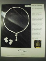 1990 Cartier Diamond Jewelry Ad - Art of Being Unique - £14.78 GBP