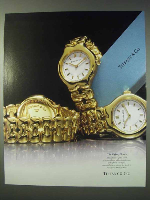 1990 Tiffany & Co. Tesoro Watch Ad - $18.49