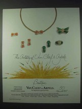 1990 Van Cleef &amp; Arpels Jewelry Ad - Earrings, Rings - £14.28 GBP