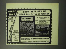 1950 Johnson Automatics Arms Ad - Your Best Buy - £14.50 GBP