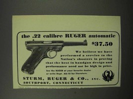 1950 Ruger .22 Calibre Ruger Automatic Pistol Ad - $18.49