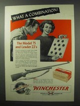 1951 Winchester Model 75 Rifle and Leader 22's Ad - $18.49