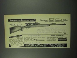 1952 Johnson Whiteline Sporter Rifle Ad - £14.72 GBP