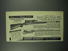 1952 Johnson Featherweight Sporter Rifle Ad - £14.50 GBP