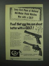 1952 Colt Gun Ad - Woodsman; Officers Revolver - £14.87 GBP