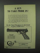 1952 Colt Match Target Woodsman Pistol Ad - Pride - $18.49