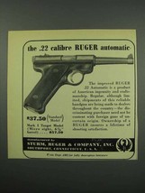 1952 Ruger Standard Pistol Ad - .22 Calibre Automatic - $18.49