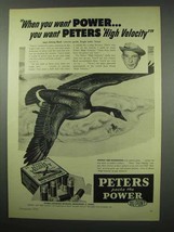 1954 Peters High Velocity Shotgun Shells Ad - Goose - $18.49