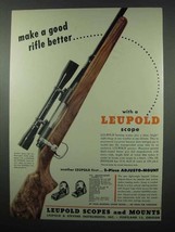 1953 Leupold 4x Pioneer Scope Ad - Remington 721B Rifle - $18.49