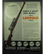 1953 Leupold Scope Ad - Mannlicher-Schoenauer Carbine - £14.78 GBP