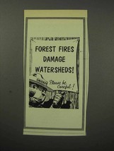 1956 Forest Fires Damage Watersheds Ad, Smokey the Bear - £14.54 GBP