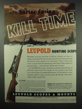 1954 Leupold 4x Pioneer Scope Ad - During Kill Time - £14.76 GBP