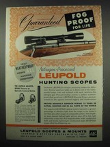 1954 Leupold 4x Pioneer Scope Ad - Fog Proof - £14.65 GBP