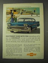 1958 Chevrolet Impala Sport Coupe Car Ad - Excitement - $18.49