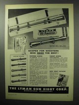 1955 Lyman Scope Ad - All-American, Alaskan, Wolverine - £14.69 GBP