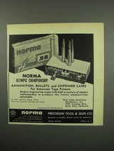 1955 Norma .30-06 Ammunition Ad - Olympic Championship - £14.76 GBP