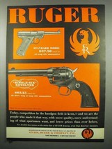 1955 Ruger Standard Model Pistol Single-Six Revolver Ad - $18.49