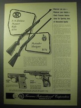 1956 F.I. Ad - F-N Mauser, Aya Shotgun, Astra Cub - £14.78 GBP