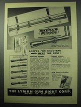 1956 Lyman Scope Ad - All-American, Alaskan, Wolverine - $18.49