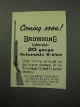 1958 Browning Lightweight 20 Gauge 5-shot Shotgun Ad - $18.49