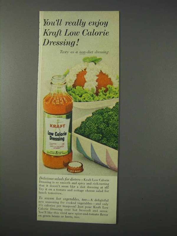 1959 Kraft Low Calorie Dressing Ad - You'll Enjoy - $18.49