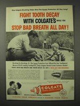 1958 Colgate Toothpaste Ad - Fight Tooth Decay - £14.65 GBP