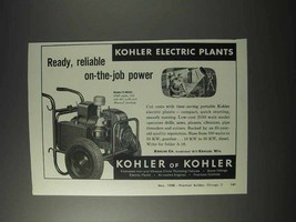 1958 Kohler of Kohler Model 2.5M25 Electric Plant Ad - £14.56 GBP