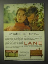 1958 Lane Serenade, Pyramid Chests Ad - Symbol of Love - $18.49