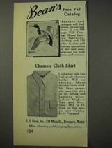 1958 L.L. Bean Chamois Cloth Shirt Ad - £14.45 GBP