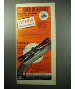 1958 Leupold Ad - Detacho-Mount; Hunting Scope - £14.54 GBP