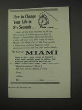 1958 Miami Florida Ad - Change Your Life in Seconds - £14.53 GBP