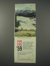 1959 Washington Tourism Ad - Majestic Mt. Rainier - £14.49 GBP