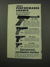 1962 Browning Pistol Ad - .22 Caliber, 9mm Parabellum - £14.53 GBP