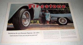 1963 Firestone Supreme Tires Ad - Safest and Smartest - £14.74 GBP