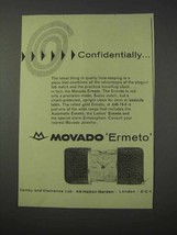 1959 Movado Ermeto Watch Ad - Confidentially - $18.49