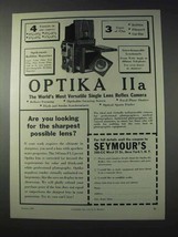 1959 Optika IIa Camera Ad - Sharpest Possible Lens - £15.21 GBP