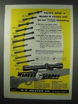 1959 Weaver Scopes Ad - Model K for Your Shooting - £14.56 GBP