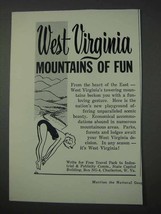 1959 West Virginia Tourism Ad - Mountains of Fun - £14.82 GBP