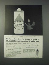 1963 Zippo Lighter Fuel Ad - More Lights For Your Money - $18.49