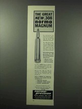 1962 Norma-Precision .308 Norma Magnum Ad - £14.52 GBP